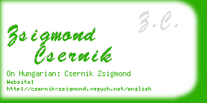 zsigmond csernik business card